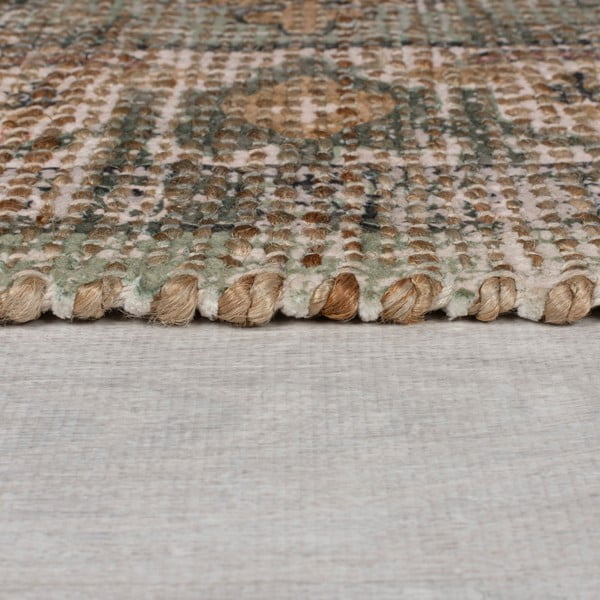 Kaki zelena ročno tkana preproga iz mešanice jute 120x170 cm Selena Jute Traditional – Flair Rugs-image-4