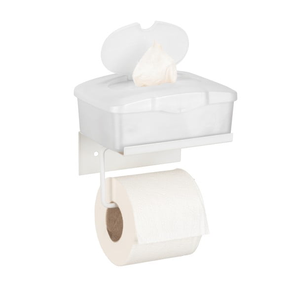 Belo kovinsko držalo za toaletni papir z namestitvijo brez vrtanja in s polico Desulo – Wenko-image-3