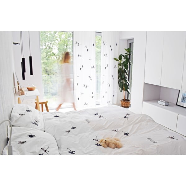 Bela otroška zavesa iz bombažnega satena 110x250 cm Ice Hockey – Butter Kings-image-1