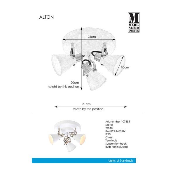 Bela stropna svetilka Markslöjd Alton Ceiling 3L-image-1