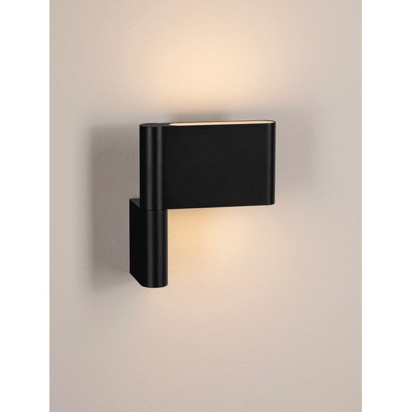 Mat črna aluminijasta LED stenska svetilka z upogljivo konstrukcijo Flusso – Nova Luce-image-2