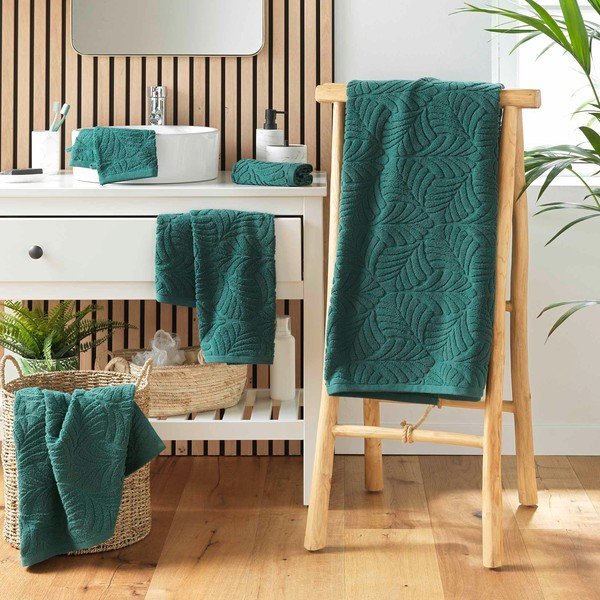 Zelena bombažna brisača iz frotirja 70x130 cm Madeira – douceur d'intérieur-image-3