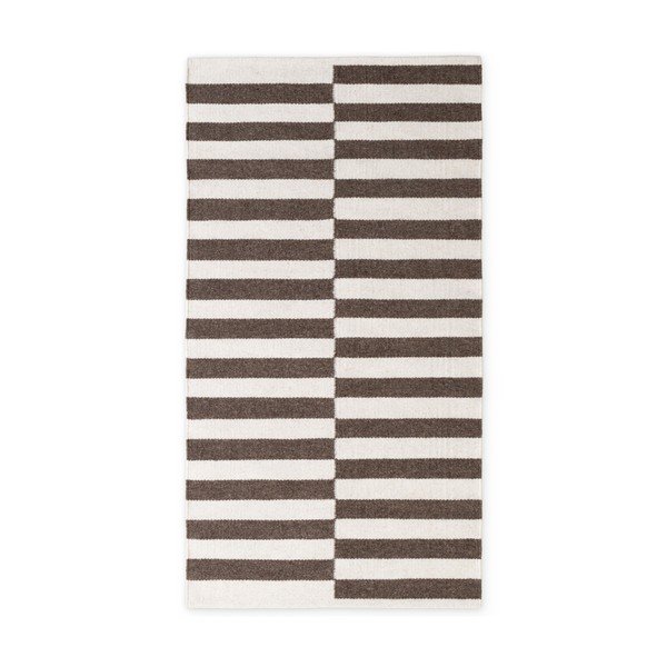 Bela/rjava obojestranska/ročno tkana volnena preproga 80x150 cm Vika – Hanse Home