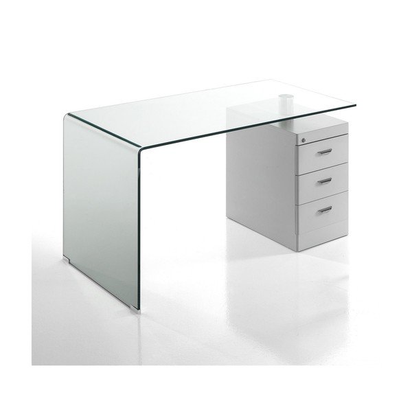 Pisalna miza s stekleno mizno ploščo 65x125 cm Bow – Tomasucci-image-3