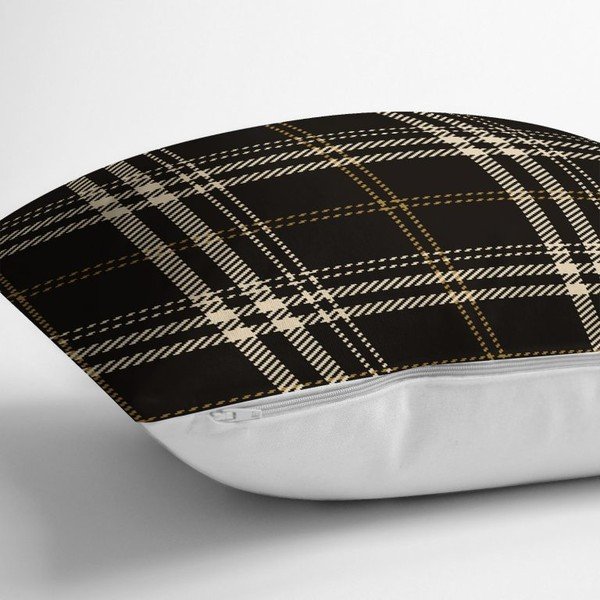 Črno-bež dekorativna prevleka za vzglavnik Minimalist Cushion Covers Flanel, 35 x 55 cm-image-1