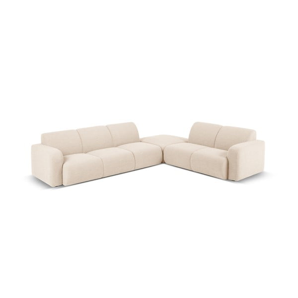 Bež kotna sedežna garnitura iz tkanine bouclé (desni kot) Molino – Micadoni Home-image-2