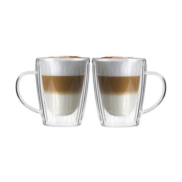 Steklene skodelice v kompletu za kapučino 2 ks 250 ml Livio Duo – Vialli Design