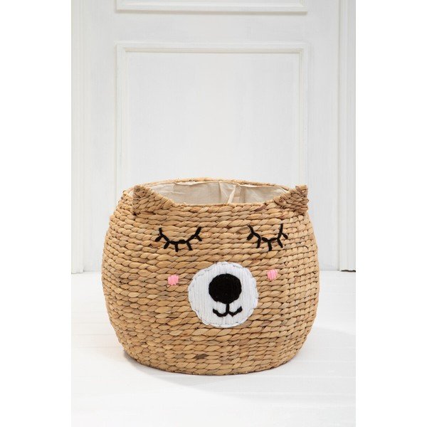 Otroška škatla za shranjevanje iz vodne hijacinte v naravni barvi ø 49x40 cm Lidi Cat Face – Premier Housewares-image-2
