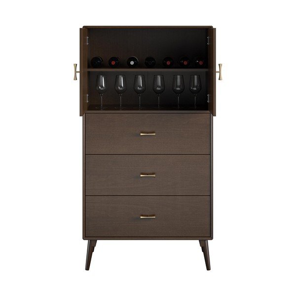 Visoka komoda iz orehovega lesa 81x152 cm Brittany - Novogratz-image-4