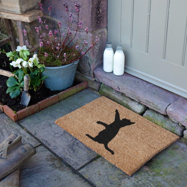 Predpražnik iz kokosovih vlaken 40x60 cm Cat – Artsy Doormats-image-3