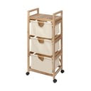 Bež v naravni barvi nizka kopalniška omarica iz masivne akacije 44x96 cm Acina – Wenko