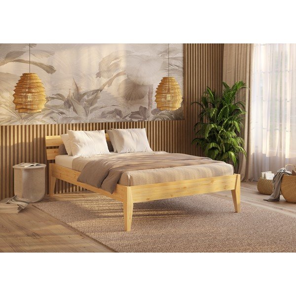 Zakonska postelja iz masivnega bora 180x200 cm Torino – Olivia Living-image-3