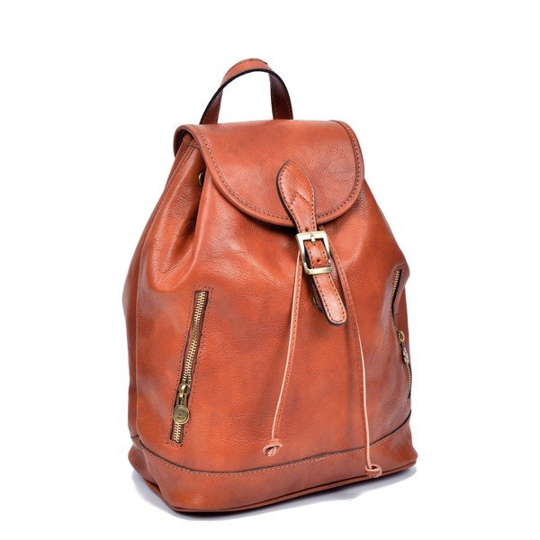 Konjak rjav usnjen nahrbtnik Sofia Cardoni Cindy-image-2