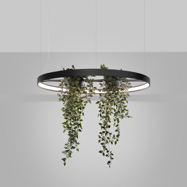 Črna aluminijasta LED viseča svetilka ø 78 cm RIO – Thoro-image-1