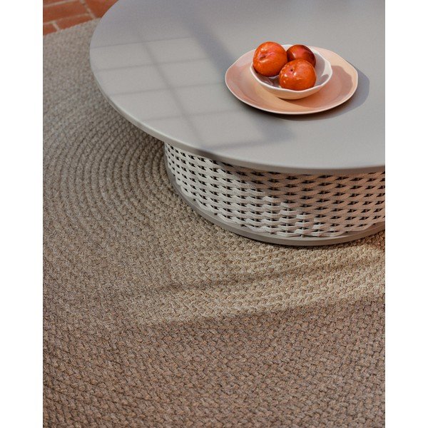 Bež okrogla notranja in zunanja preproga iz recikliranih vlaken ø 150 cm Despas – Kave Home-image-2