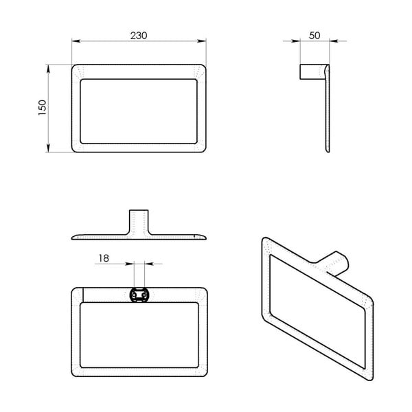 Kovinsko stensko držalo za brisače v zlati barvi Gedy Pirenei – Sapho-image-1