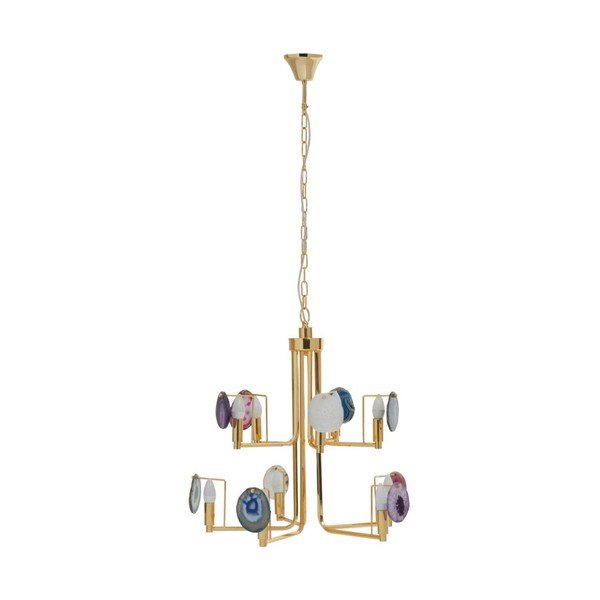 Kovinska viseča svetilka v zlati barvi Glamour – Premier Housewares