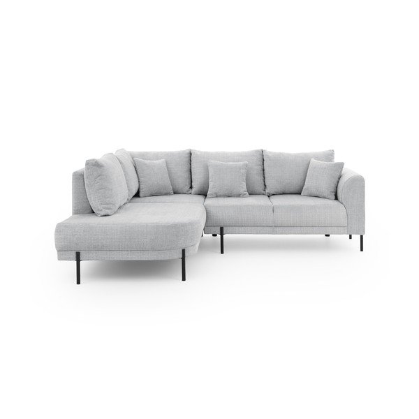 Svetlo siva kotna sedežna garnitura iz šenilje (levi kot/v obliki črke L) Mauris  – Ropez