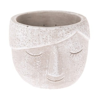 Siv betonski cvetlični lonček Dakls Smiley, višina 11 cm