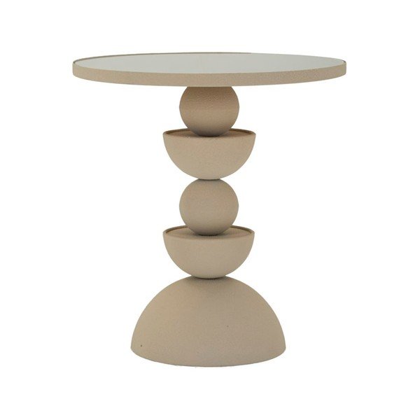 Okrogla stranska mizica s stekleno mizno ploščo ø 40,5 cm Dune – Mauro Ferretti