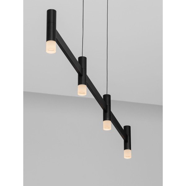 Mat črna aluminijasta LED zatemnitvena viseča svetilka s senčilom iz akrilnega stekla Poetic – Nova Luce-image-4