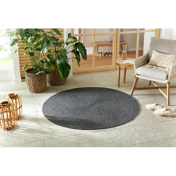 Siva okrogla zunanja preproga ø 150 cm - NORTHRUGS-image-1