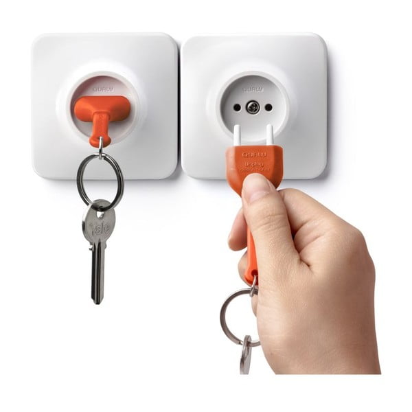 Qualy&CO Obesek za ključe Unplug z oranžnim obeskom za ključe