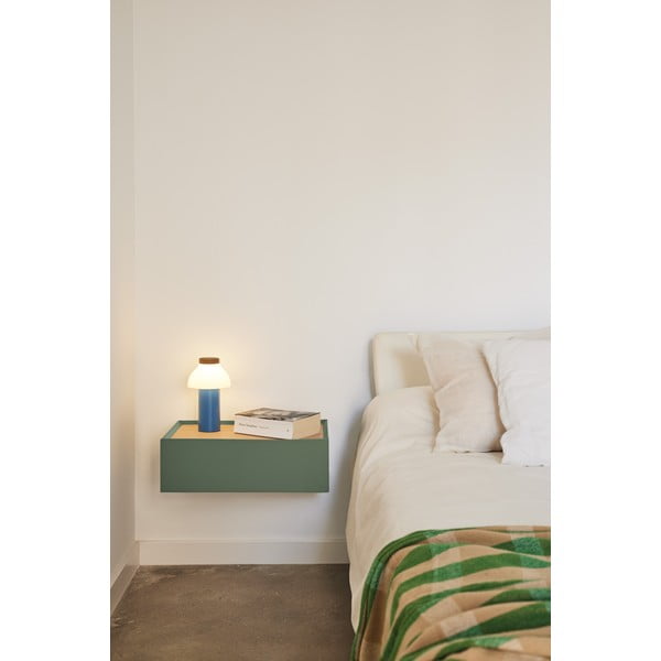 Zelena stenska nočna omarica v hrastovem dekorju Arista – Teulat-image-1