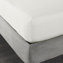 Slonokoščena napenjalna rjuha iz bombažnega satena 90x190 cm Cotton Sateen – Bianca