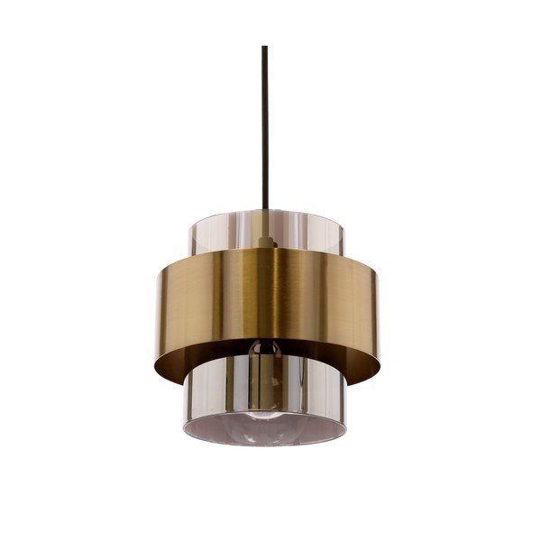 Črna viseča svetilka s steklenim senčilom ø 18 cm Spiega – Candellux Lighting-image-3