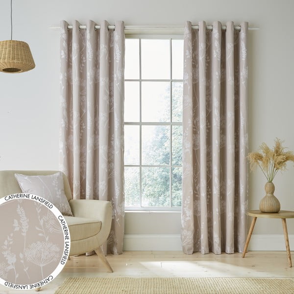Bež zavese v kompletu 2 kos 229x168 cm Meadowsweet Floral - Catherine Lansfield-image-3