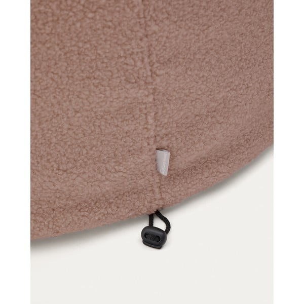 Svetlo rožnat tabure iz tkanine bouclé Kaeli – Kave Home-image-3