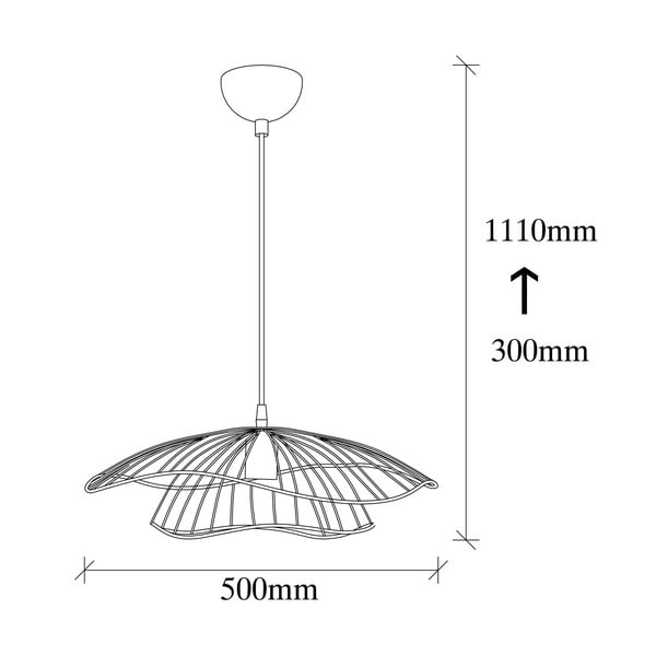 Črna viseča svetilka s kovinskim senčilom ø 50 cm Farac – Opviq lights-image-3