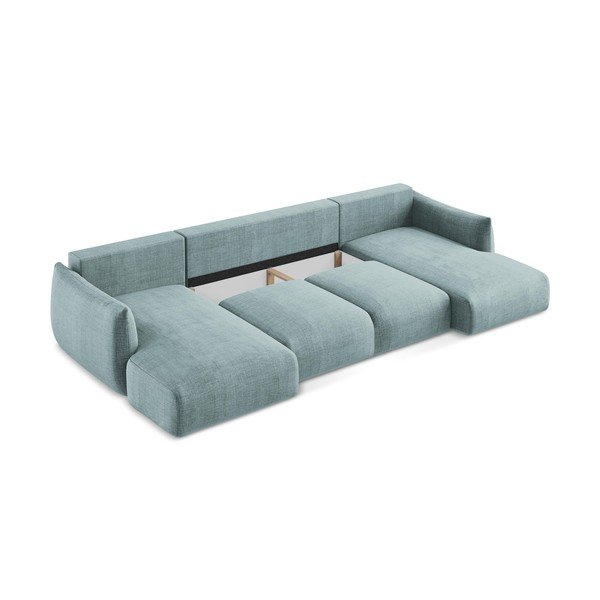 Modra raztegljiva kotna sedežna garnitura (v obliki črke "U") Leila – Makamii-image-4