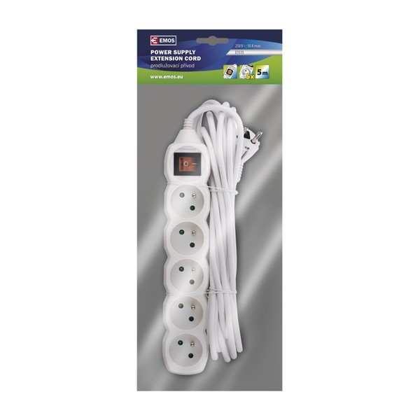 Bel podaljšek s 5 vtičnicami in stikalom EMOS, 5 m-image-2