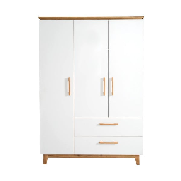 Bela otroška garderobna omara v hrastovem dekorju 135x200 cm Finn – Roba-image-2
