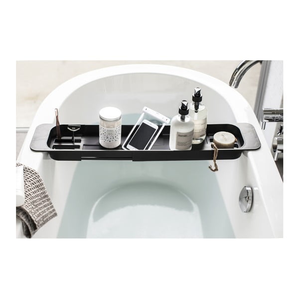 Črna nastavljiva polica za kopalno kad YAMAZAKI Tower-image-1