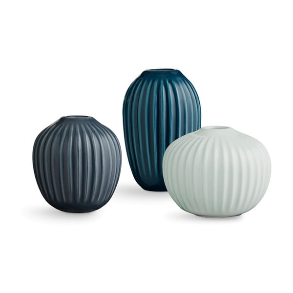 Komplet 3 vaz iz kamenine Kähler Design Hammershoi Miniature Cold Palette