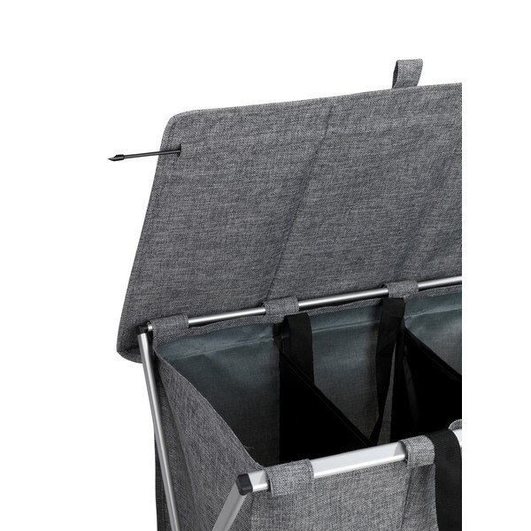 Wenko Trio siva košara za perilo s tremi predali, prostornina 118 l-image-4