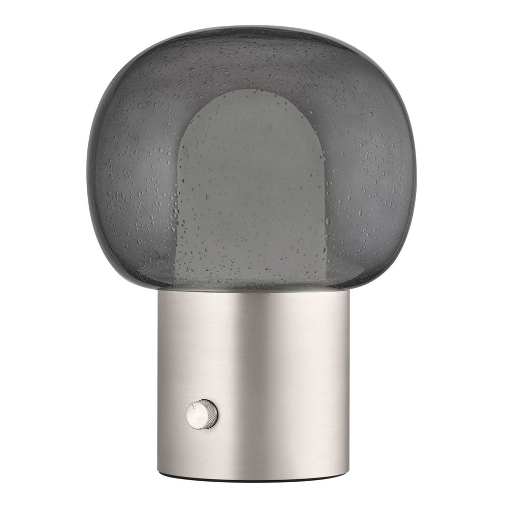 Aluminijasta LED namizna svetilka v srebrni barvi s steklenim senčilom (višina) Iris