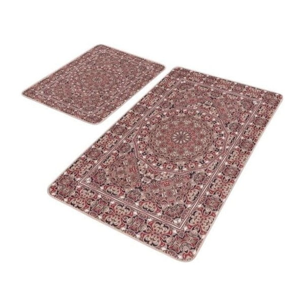 Rjave žametne kopalniške preproge v kompletu 2 ks 60x100 cm – Mila Home