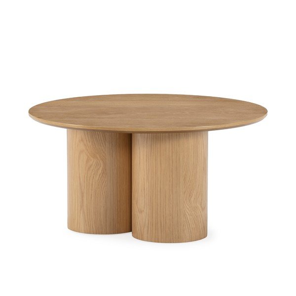 Okrogla klubska mizica v hrastovem dekorju v naravni barvi ø 80 cm Lua – MOME-image-3