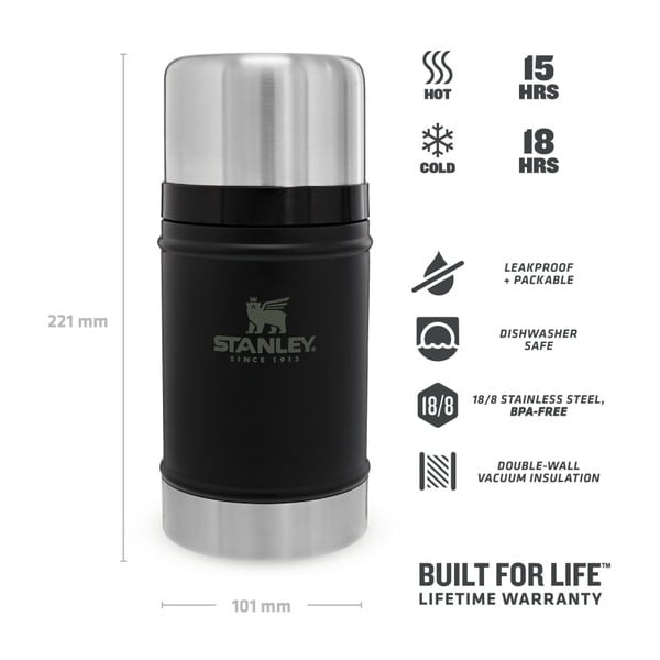 Črna termovka za hrano iz nerjavečega jekla 700 ml Legendary Classic Black – Stanley-image-4