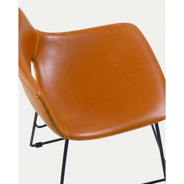 Barski stol iz umetnega usnja v konjak rjavi barvi (višina sedeža 65 cm) Zahara – Kave Home-image-4