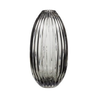 Siva steklena vaza Hübsch Smoked, višina 30 cm