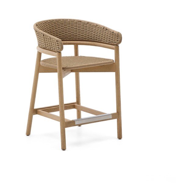 Vrtni barski stol iz masivnega lesa v naravni barvi Arinella – Kave Home