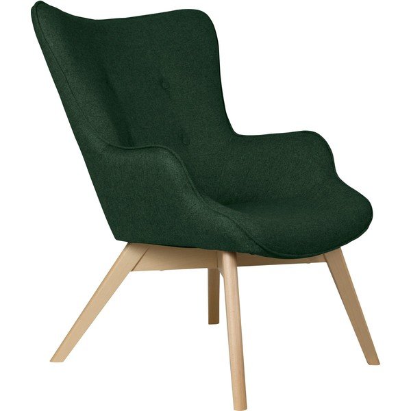 Temno zelen fotelj Niko – Ropez