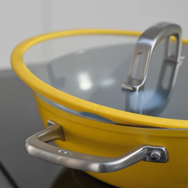 Vok ponev s pokrovko/s keramično prevleko ø 28 cm Meda 3.0 – FABINI-image-2