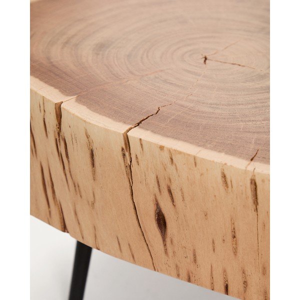 Okrogla klubska mizica z mizno ploščo iz akacije v naravni barvi 49x47 cm Tanive – Kave Home-image-4