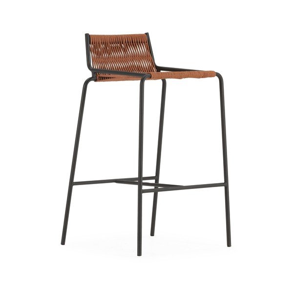 Kovinski barski stol v barvi terakote (višina sedeža 65 cm) Emily – Marckeric